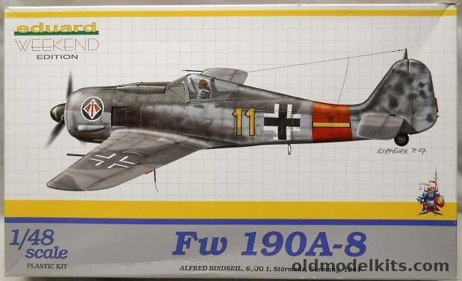 Eduard 1/48 Focke-Wulf FW-190 A-8 - Alfred Bindseil 6/JG1 Stormede Germany 1944 - (FW190A8), 8429 plastic model kit